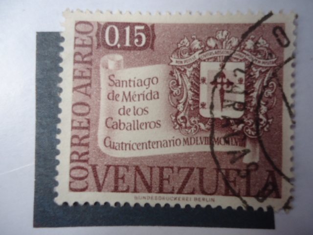 Cuatricentenario 1558-1958-Escudo-Santiago de Mérida de los Caballeros