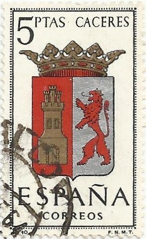 ESCUDOS DE CAPITAL DE PROVINCIA. GRUPO I. Nº 10. CÁCERES. EDIFIL 1415