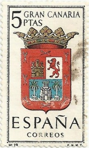 ESCUDOS DE CAPITAL DE PROVINCIA. GRUPO II. Nº 19. GRAN CANARIA (LAS PALMAS). EDIFIL 1487