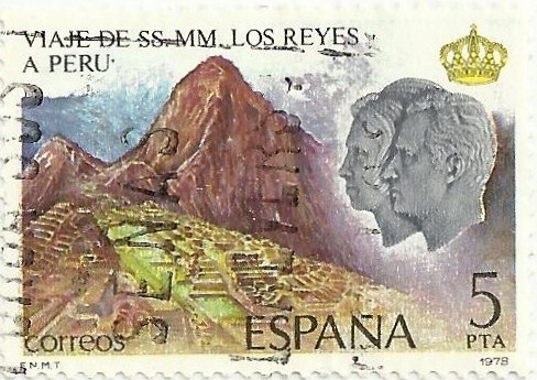 VIAJE DE SSMM LOS REYES A HISPANOAMÉRICA. MACHU PICCHU. EDIFIL 2494