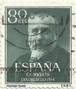 DIA DEL SELLO 1954. MARCELINO MENÉNDEZ PELAYO. EDIFIL 1142