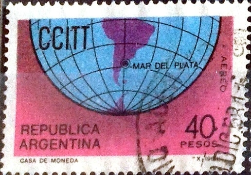 Intercambio 0,25 usd 40 peso 1968