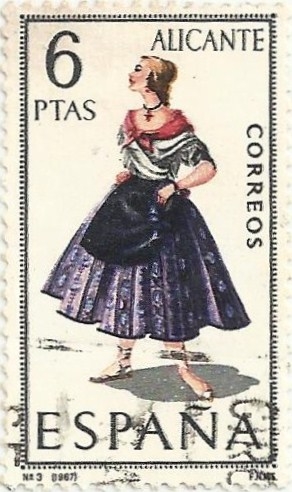 TRAJES TÍPICOS ESPAÑOLES. GRUPO I. Nº 3. ALACANT. EDIFIL 1769