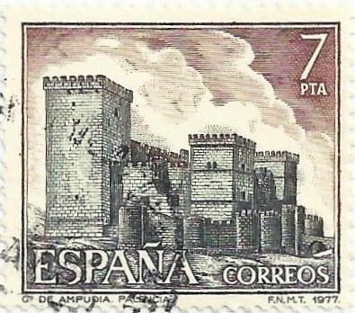 SERIE TURÍSTICA, GRUPO XI. CASTILLO DE AMPÚDIA, EN PALENCIA. EDIFIL 2421