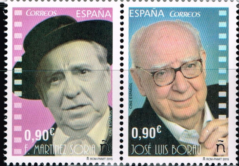 Edifil  4959-60  Cine Español.  Tira con dos sellos