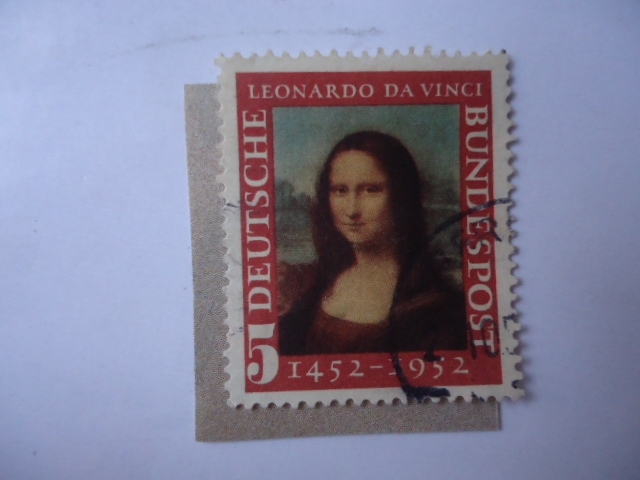 5º Centenario del Nacimiento de Leo nardo Da Vinci 1452-1952 - Oleo_ Mona Lisa -Deutsche Bundespost.