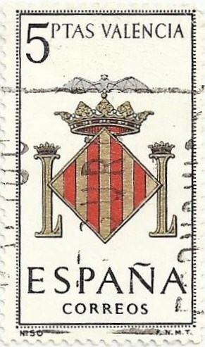 ESCUDOS DE CAPITAL DE PROVINCIA. GRUPO V. Nº 50. VALÈNCIA. EDIFIL 1697