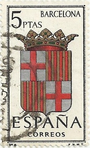 ESCUDOS DE CAPITAL DE PROVINCIA. GRUPO I. Nº 8. BARCELONA. EDIFIL 1413