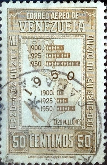 Intercambio 0,20 usd 50 cent. 1950