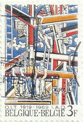 50 ANIVERSARIO O.I.T. LOS CONSTRUCTORES, OBRA DE LÉGER. YVERT BE 1497