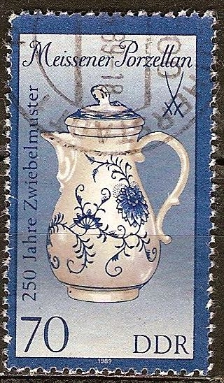 Porcelana de Meissen-250 años del patrón cebolla-DDR.