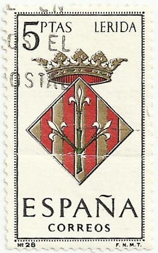 ESCUDOS DE CAPITAL DE PROVINCIA. GRUPO III. Nº 28. LLEIDA. EDIFIL 1554