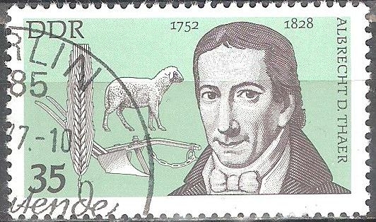 Albrecht Thaer 1752-1828 (médico y agricultor y fundador de la ciencia agrícola) DDR.