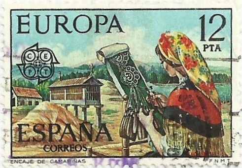 SERIE EUROPA-CEPT 1976. ENCAJE DE CAMARIÑAS. EDIFIL 2317