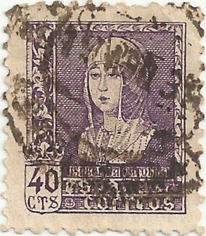 ISABEL LA CATÓLICA. VALOR FACIAL 40 Cts. EDIFIL 858