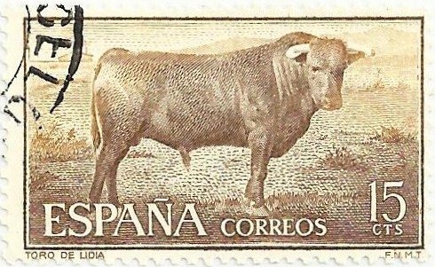 FIESTA NACIONAL-TAUROMAQUIA. TORO DE LIDIA. EDIFIL 1254