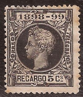 Alfonso XIII Impuesto de Guerra 1898 5 cents