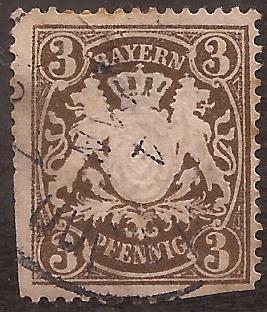 Escudo de Baviera  1890 3 pfennig