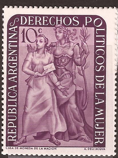 Derechos Políticos de la mujer  1951 10 centavos