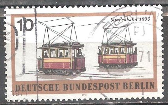 Berlin transporte ferroviario. tranvía eléctrico de 1890.