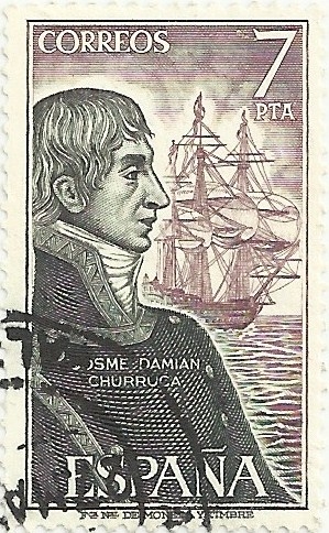 PERSONAJES ESPAÑOLES. COSME DAMIÁN CHURRUCA. EDIFIL 2308