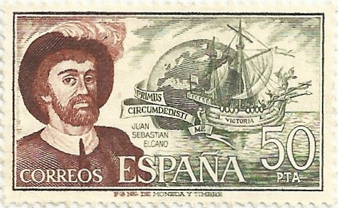 PERSONAJES ESPAÑOLES. JUAN SEBASTIAN ELCANO. EDIFIL 2310