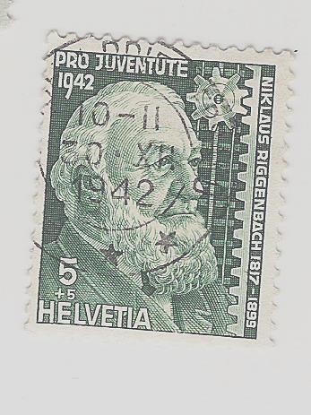 1942 Pro Juventute - The 125th Anniversary of the Birth of Nikolaus Riggenbach, 1817-1899