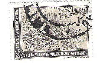 1962 Correo aéreo. I Centenario de la provincia de Pallasca.