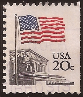 Bandera americana sobre Tribunal Supremo  1981 20 centavos