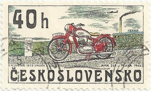 HISTORIA DE LA MOTOCICLETA CHECOSLOVACA. JAWA 250, PRAGA 1945. YVERT CS 2118