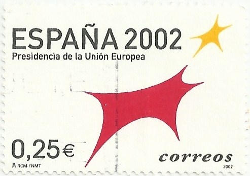 PRESIDENCIA DE LA UNIÓN EUROPEA. LOGO PRESIDENCIA ESPAÑOLA, VALOR FACIAL 0.25€. EDIFIL 3865