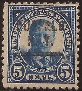 Theodore Roosevelt  1922 5 centavos 11 perf