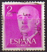 ESPAÑA 1958 1158 Sello General Franco 2pts Usado