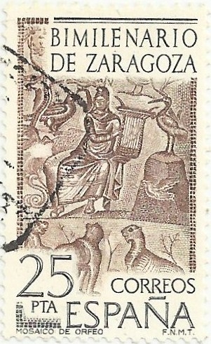 BIMILENARIO DE ZARAGOZA. MOSAICO DE ORFEO. EDIFIL 2321