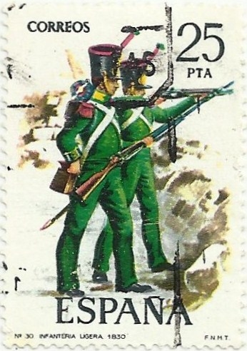 (227) UNIFORMES MILITARES, VIº GRUPO. Nº 30. INFANTERIA LIGERA 1830. EDIFIL 2354