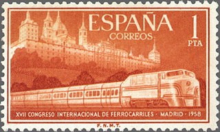 ESPAÑA 1958 1235 Sello Nuevo Congreso Ferrocarriles 1pta