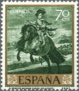 ESPAÑA 1959 1242 Sello Nuevo Pintor Diego Velázquez El Principe Baltasar Carlos 70cts