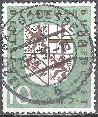 Retorno del Saar a Alemania Occidental.Escudo de armas del Sarre.