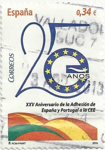 25 ANIVERSARIO ADHESIÓN A LAS COMUNIDADES EUROPEAS. MOTIVO ALUSIVO. EDIFIL 4574