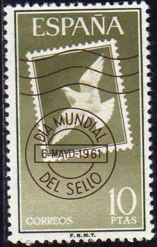 ESPAÑA 1961 1350 Sello Nuevo Día Mundial del Sello 10pts