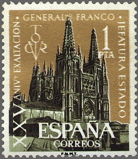 ESPAÑA 1961 1373 Sello Nuevo Exaltación General Franco Catedral