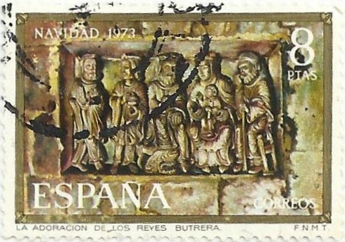 (231) NAVIDAD 1973. LA ADORACIÓN DE LOS REYES.BUTRERA, BURGOS. EDIFIL 2163