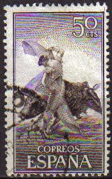 ESPAÑA 1960 1258 Sello Fiesta Nacional Toros Farol Yv947 Usado