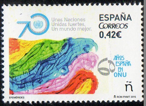 5003- 70 Aniversario de la ONU.60 Aniversario ingreso de España en la ONU.