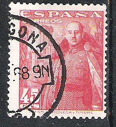  1948 Serie Básica. General Franco y Castillo de la Mota.