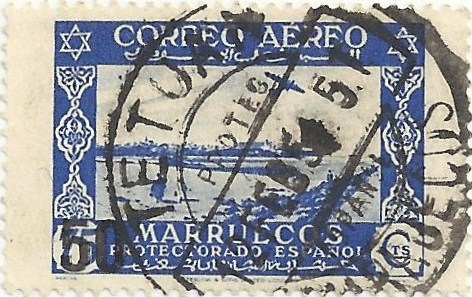 MARRUECOS ESPAÑOL. TIPO DE 1938 SOBRECARGADO. VISTA DE LARACHE. YVERT ES-MA PA90