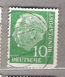 1954 Serie básica. Presidente Dr. Thedore Heuss. 3 C. (1957)