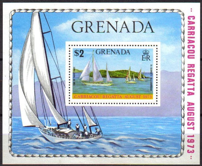 GRENADA 1973 B29 Sello Nuevo HB Regata Carriacou 08/1973 Barco Velero