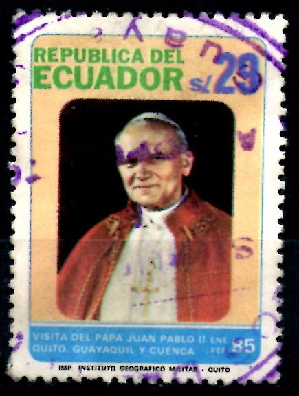 ECUADOR_SCOTT 1070 VISITA DEL PAPA JUAN PABLO II. $0,55