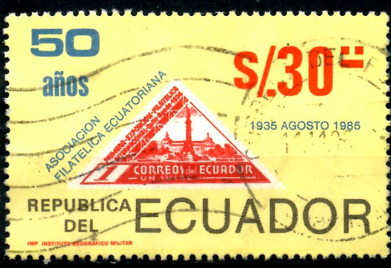 ECUADOR_SCOTT 1088.03 50 AÑOS ASOCIACION FILATELICA ECUATORIANA. $0,65